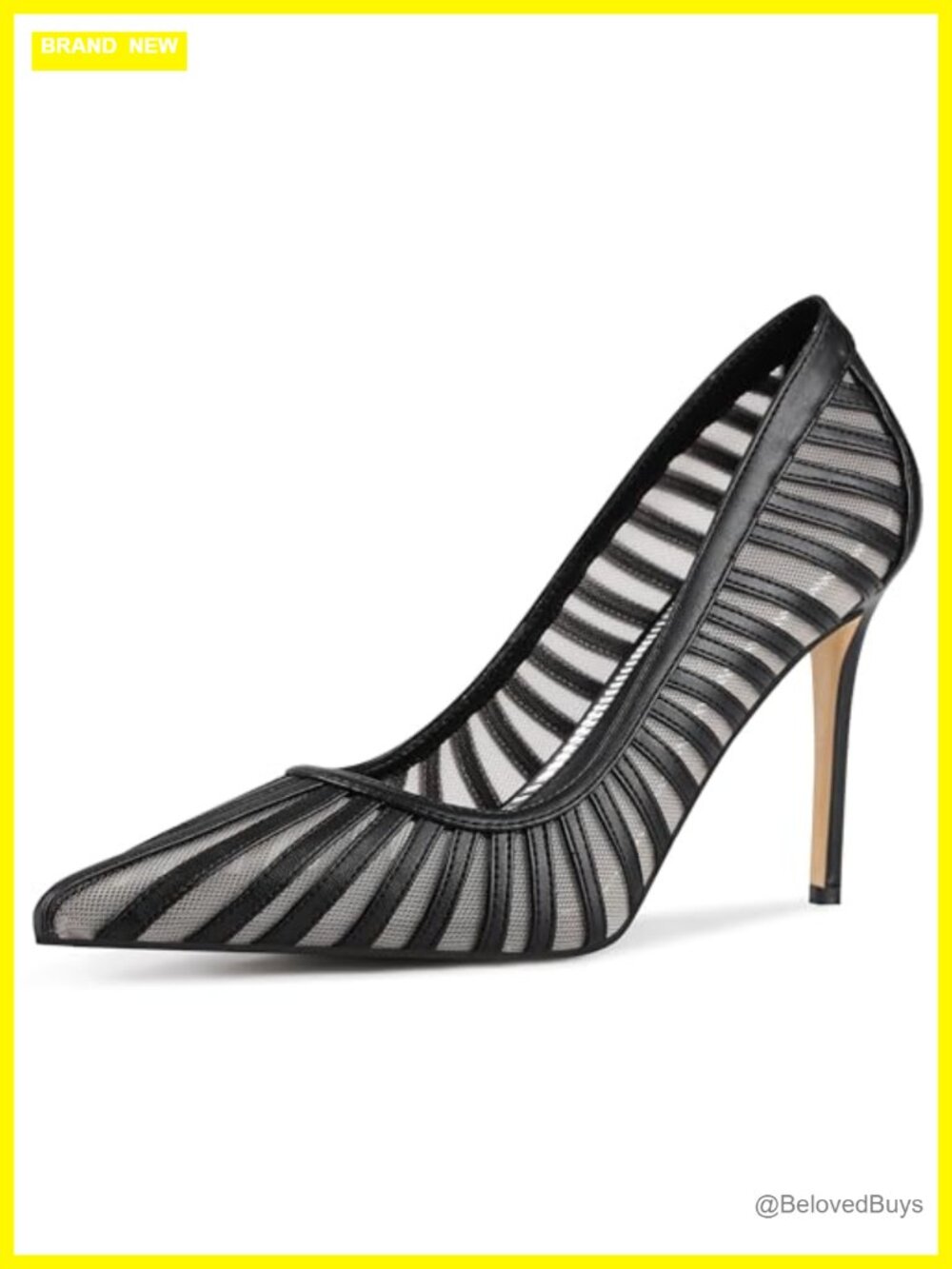 Women's Pointed Toe Mesh Stiletto Heels for Office Work